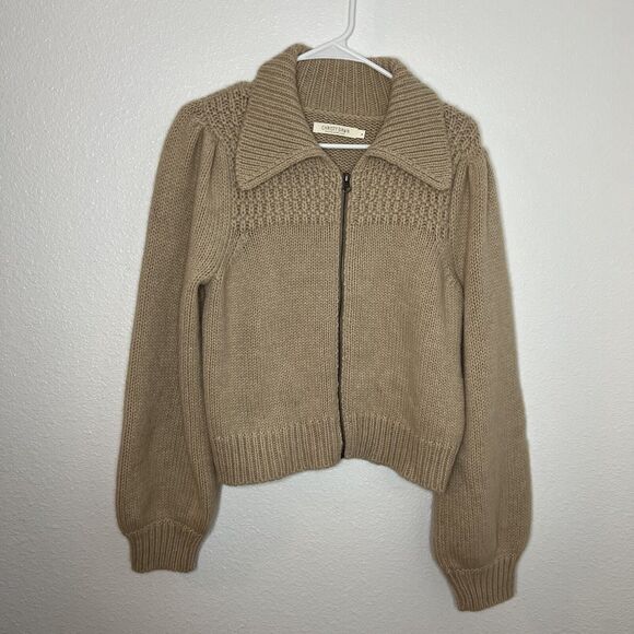 Christy Dawn Tan Knit Jacket - Picture 1 of 12